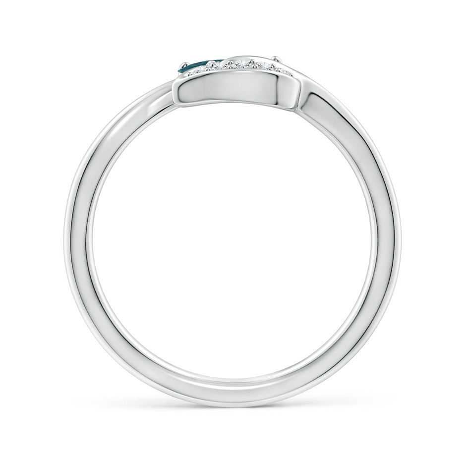 7x5mm AAA Nature Inspired Teal Montana Sapphire Ring with Diamond Leaf in 18K White Gold side 199