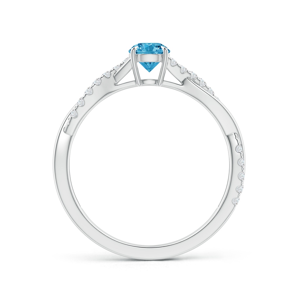 4.4mm AAAA Classic Solitaire Fancy Intense Blue Diamond Twist Shank Engagement Ring in P950 Platinum - side 199