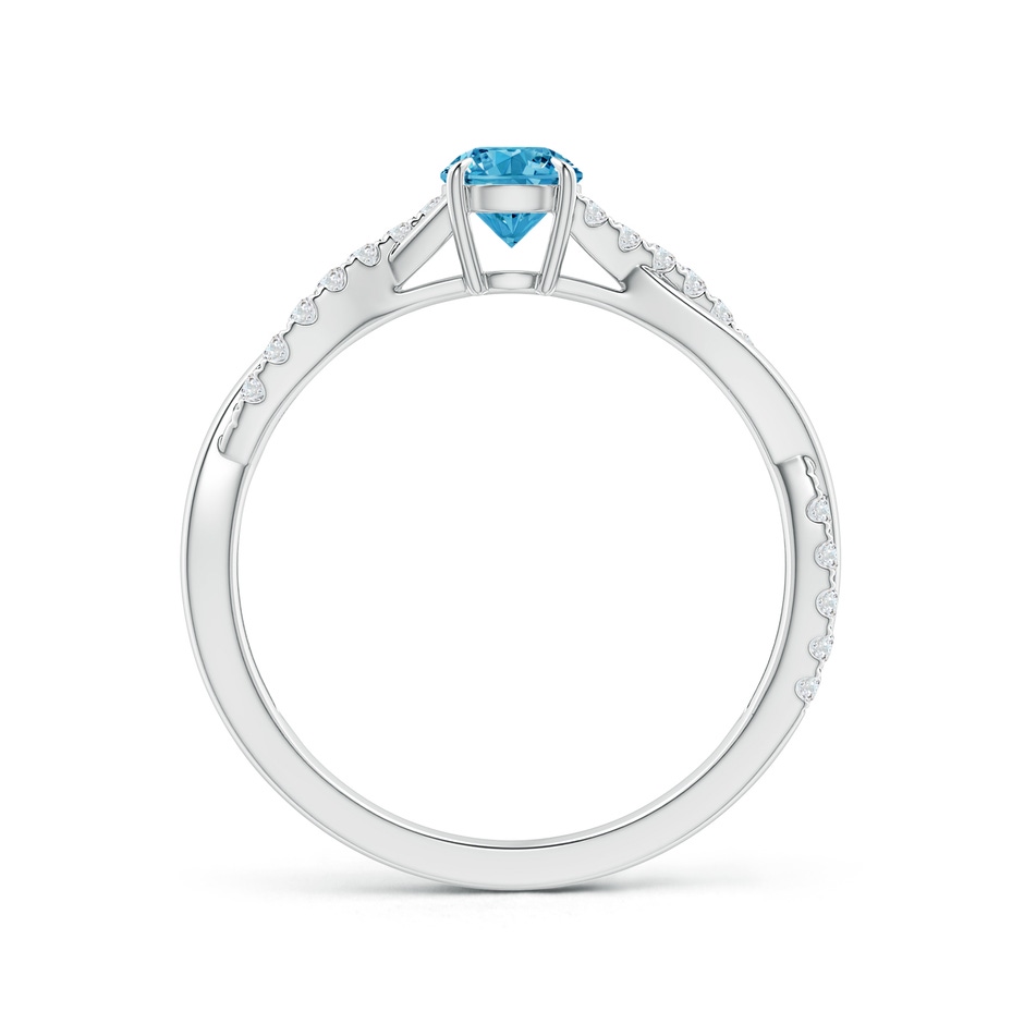 4.4mm AAAA Classic Solitaire Fancy Intense Blue Diamond Twist Shank Engagement Ring in P950 Platinum side 199