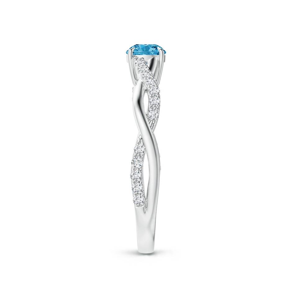 4.4mm AAAA Classic Solitaire Fancy Intense Blue Diamond Twist Shank Engagement Ring in P950 Platinum side 299