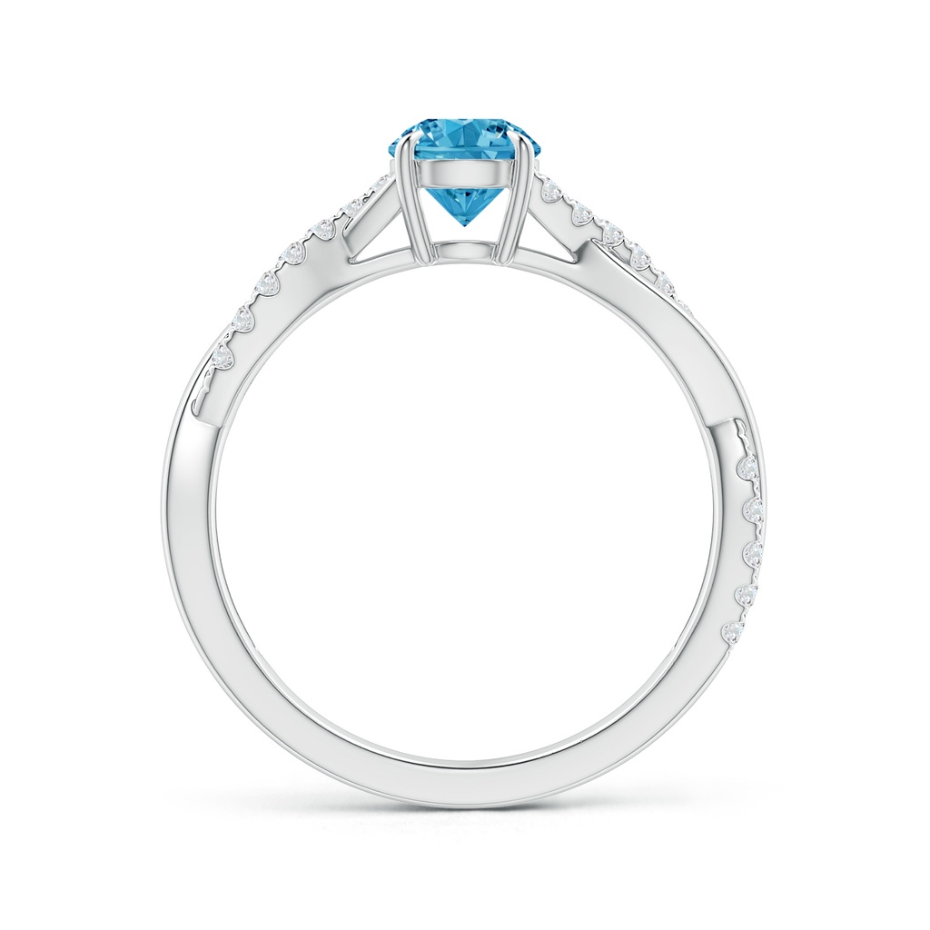 5.2mm AAAA Classic Solitaire Fancy Intense Blue Diamond Twist Shank Engagement Ring in White Gold - side 199