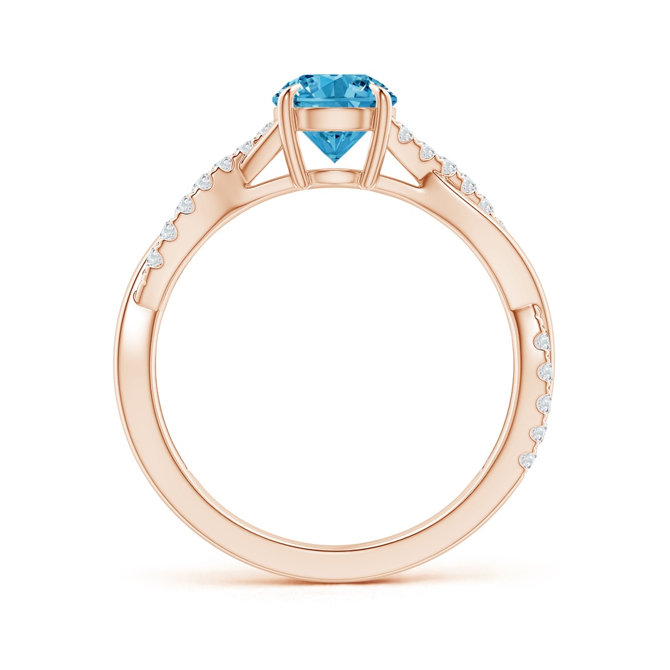 5.9mm AAAA Classic Solitaire Fancy Intense Blue Diamond Twist Shank Engagement Ring in Rose Gold side 199