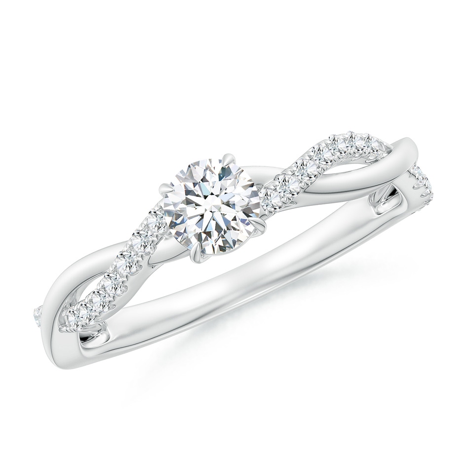 4.4mm GVS2 Classic Solitaire Diamond Twist Shank Engagement Ring in P950 Platinum 