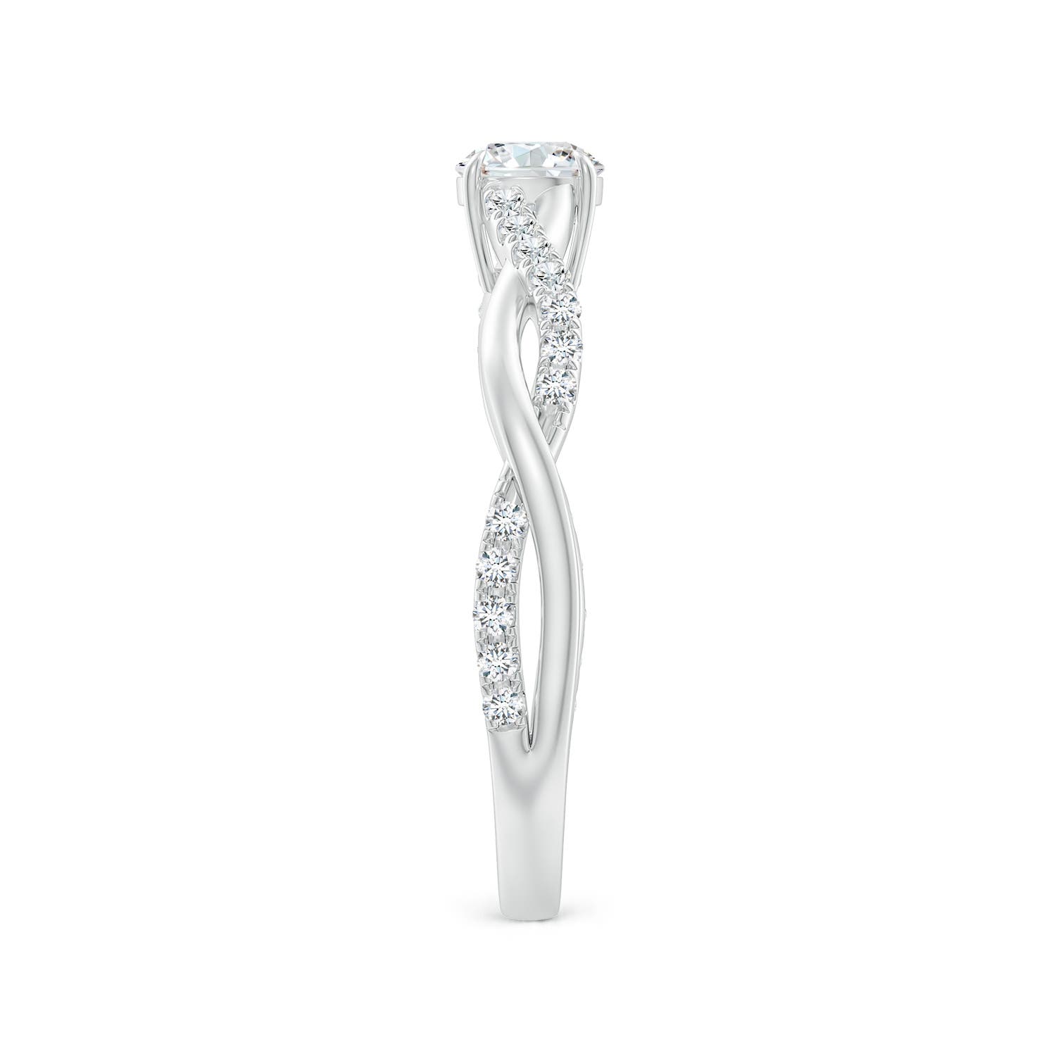 4.4mm GVS2 Classic Solitaire Diamond Twist Shank Engagement Ring in P950 Platinum - side 6