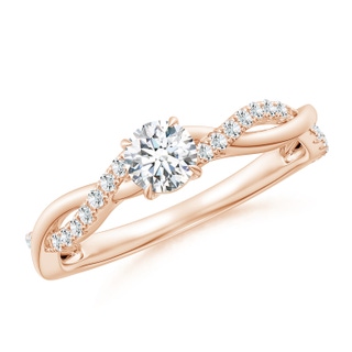 4.4mm GVS2 Classic Solitaire Diamond Twist Shank Engagement Ring in Rose Gold