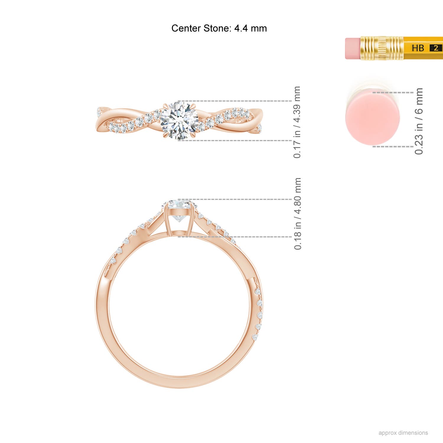 G, VS2 / 0.49 CT / 14 KT Rose Gold