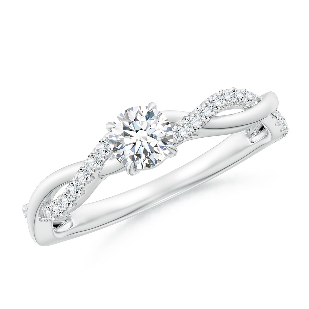 4.4mm GVS2 Classic Solitaire Diamond Twist Shank Engagement Ring in White Gold