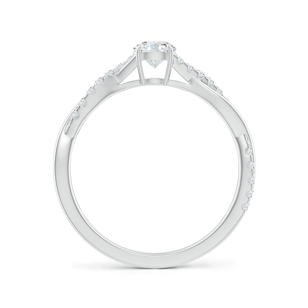 4.4mm GVS2 Classic Solitaire Diamond Twist Shank Engagement Ring in White Gold - side 2
