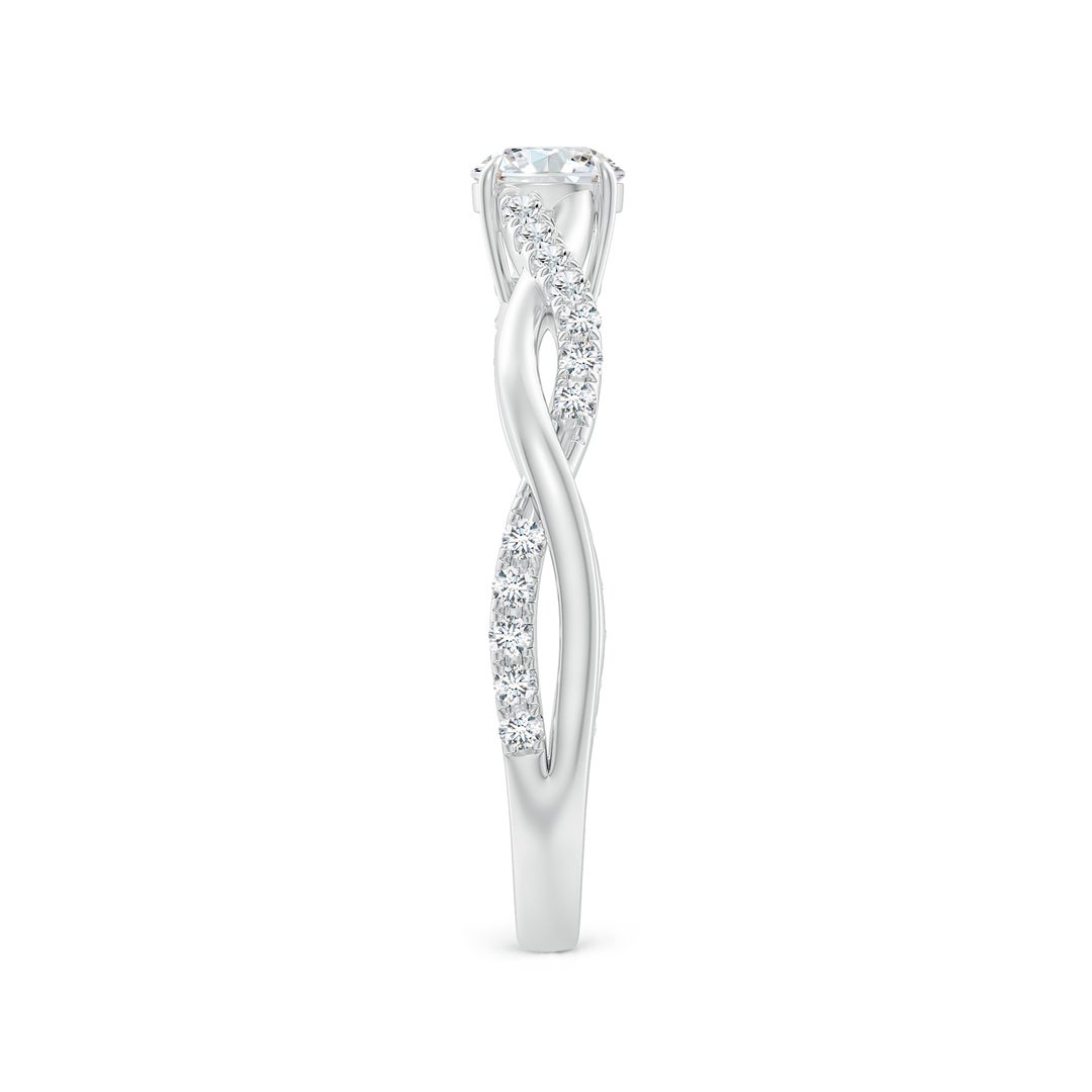4.4mm GVS2 Classic Solitaire Diamond Twist Shank Engagement Ring in White Gold - side 5