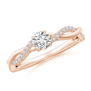 4.4mm HSI2 Classic Solitaire Diamond Twist Shank Engagement Ring in 10K Rose Gold