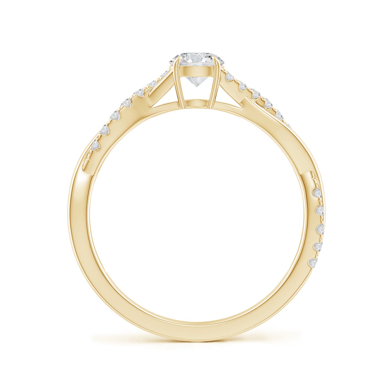 4.4mm HSI2 Classic Solitaire Diamond Twist Shank Engagement Ring in 18K Yellow Gold