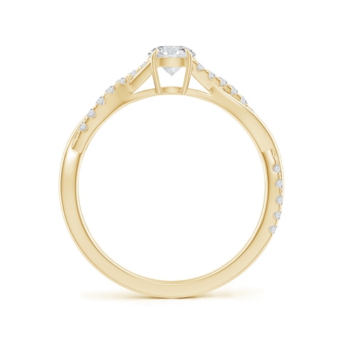 4.4mm HSI2 Classic Solitaire Diamond Twist Shank Engagement Ring in 18K Yellow Gold