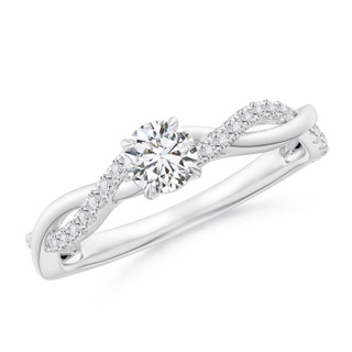 4.4mm HSI2 Classic Solitaire Diamond Twist Shank Engagement Ring in P950 Platinum