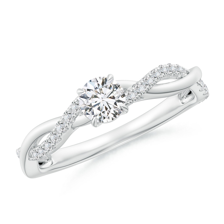 4.4mm HSI2 Classic Solitaire Diamond Twist Shank Engagement Ring in P950 Platinum 