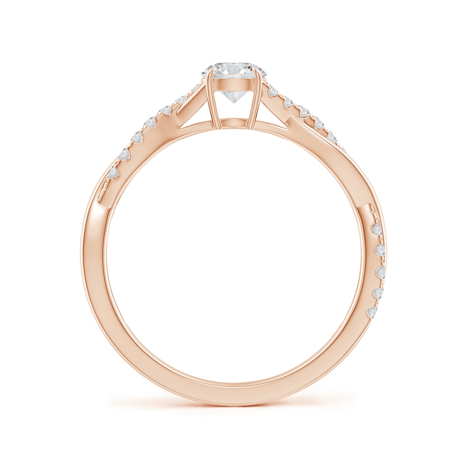 4.4mm HSI2 Classic Solitaire Diamond Twist Shank Engagement Ring in Rose Gold side-1