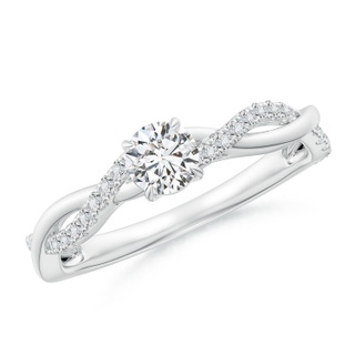 4.4mm HSI2 Classic Solitaire Diamond Twist Shank Engagement Ring in White Gold