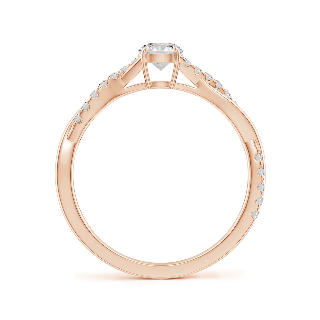 4.4mm IJI1I2 Classic Solitaire Diamond Twist Shank Engagement Ring in 10K Rose Gold Side-1