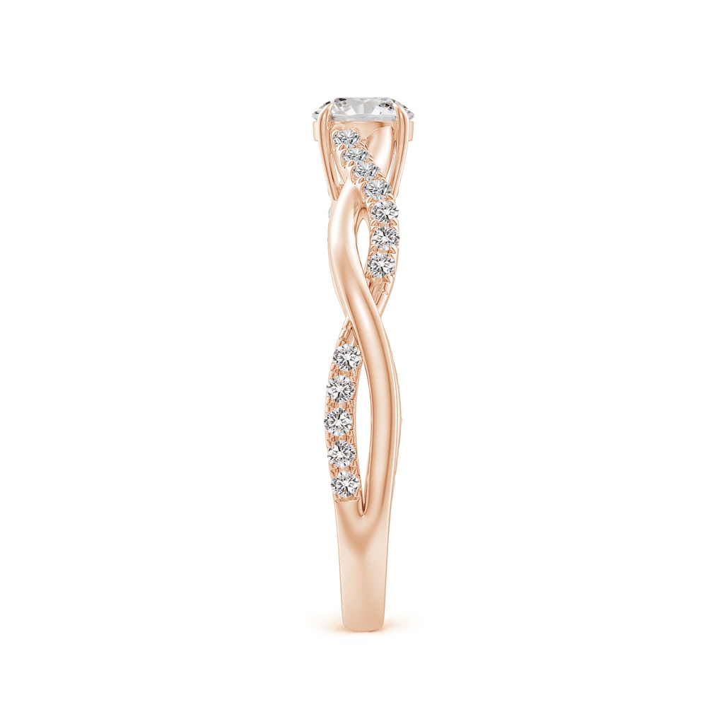 4.4mm IJI1I2 Classic Solitaire Diamond Twist Shank Engagement Ring in 10K Rose Gold Side-2