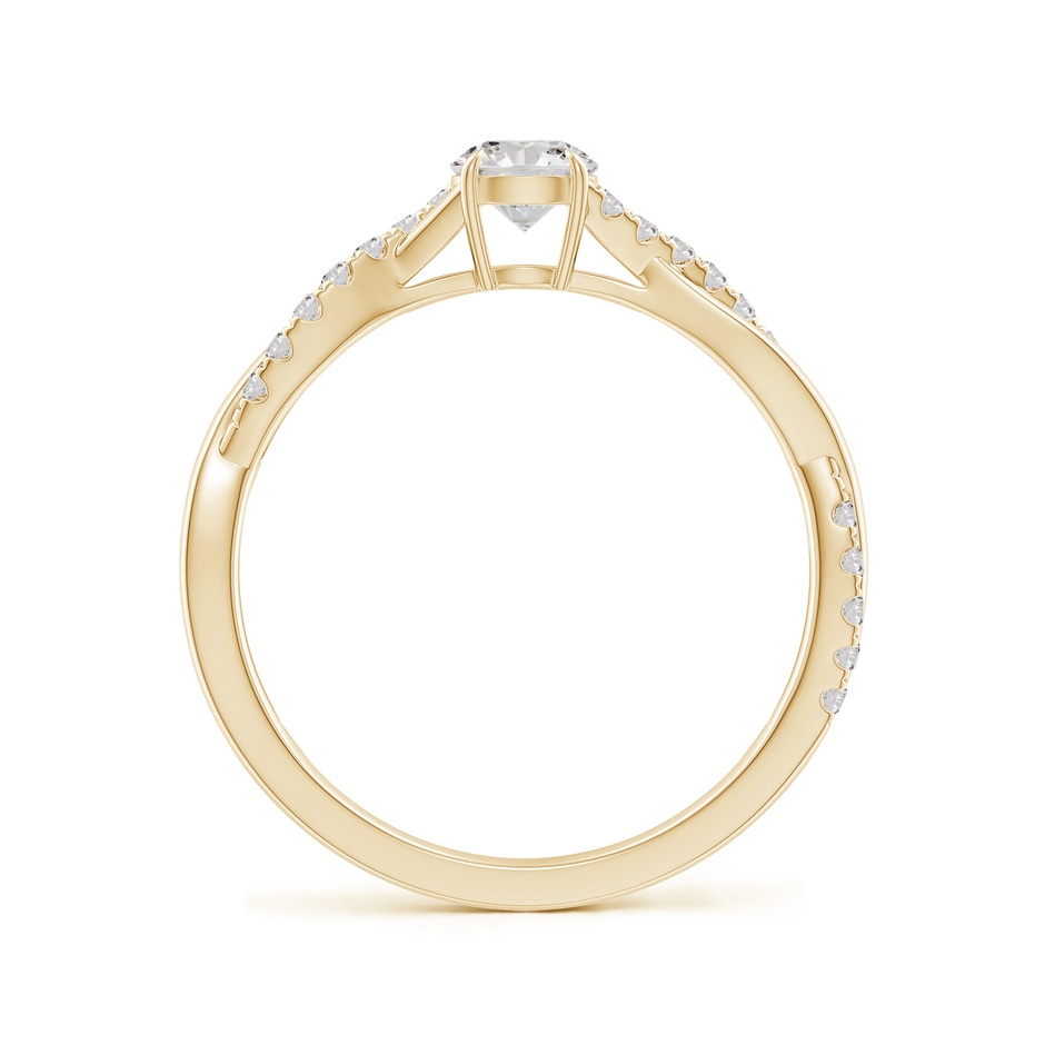 4.4mm IJI1I2 Classic Solitaire Diamond Twist Shank Engagement Ring in Yellow Gold side-1