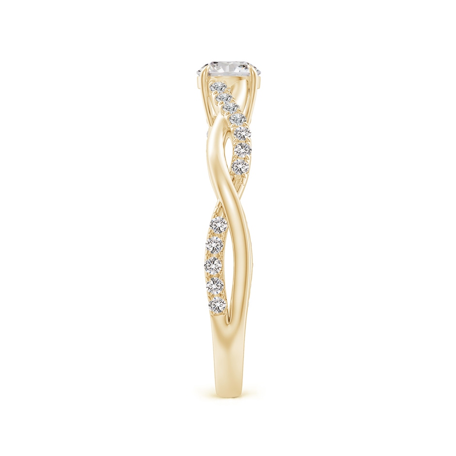4.4mm IJI1I2 Classic Solitaire Diamond Twist Shank Engagement Ring in Yellow Gold side-2