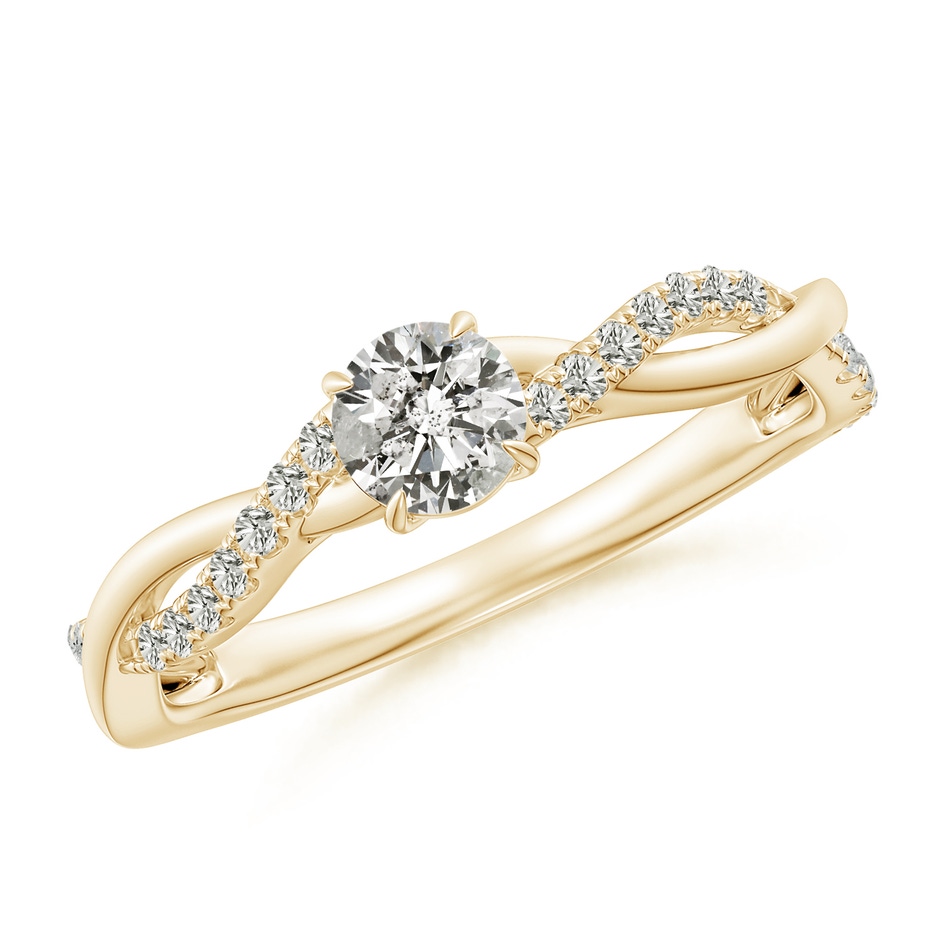 4.4mm KI3 Classic Solitaire Diamond Twist Shank Engagement Ring in Yellow Gold 
