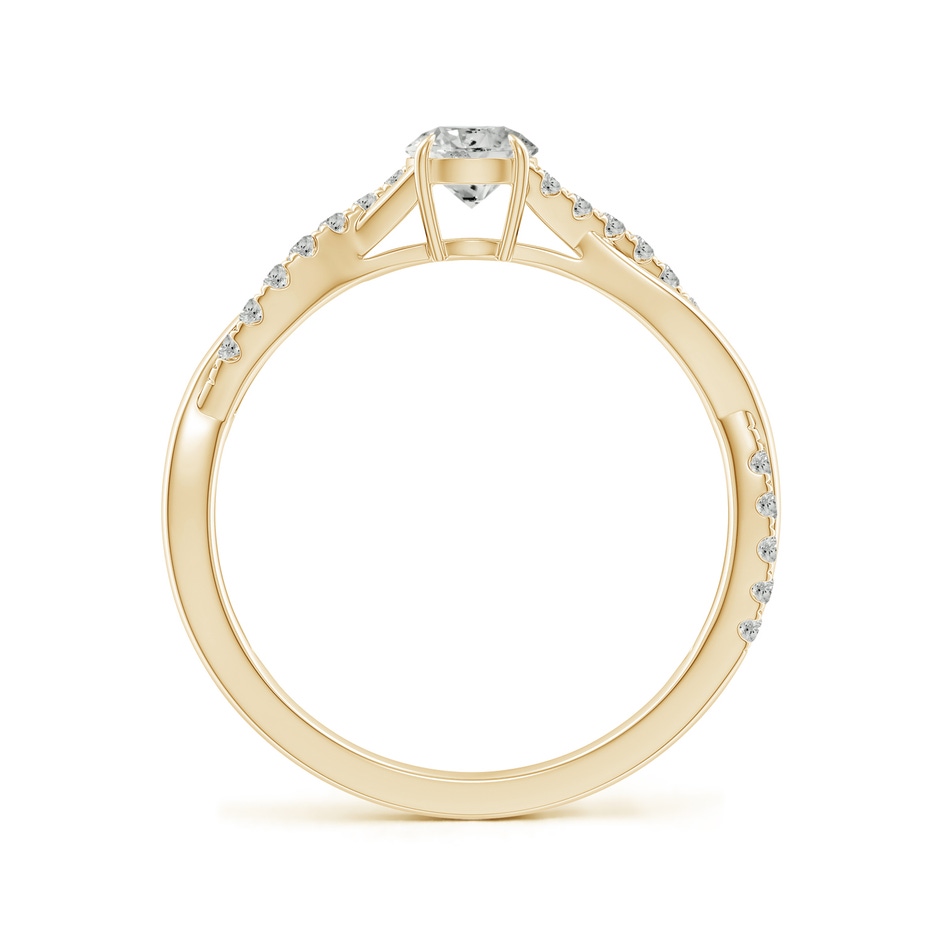 4.4mm KI3 Classic Solitaire Diamond Twist Shank Engagement Ring in Yellow Gold side-1