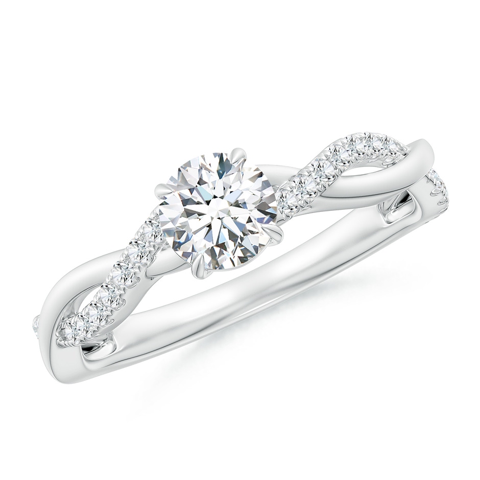 5.2mm GVS2 Classic Solitaire Diamond Twist Shank Engagement Ring in White Gold 