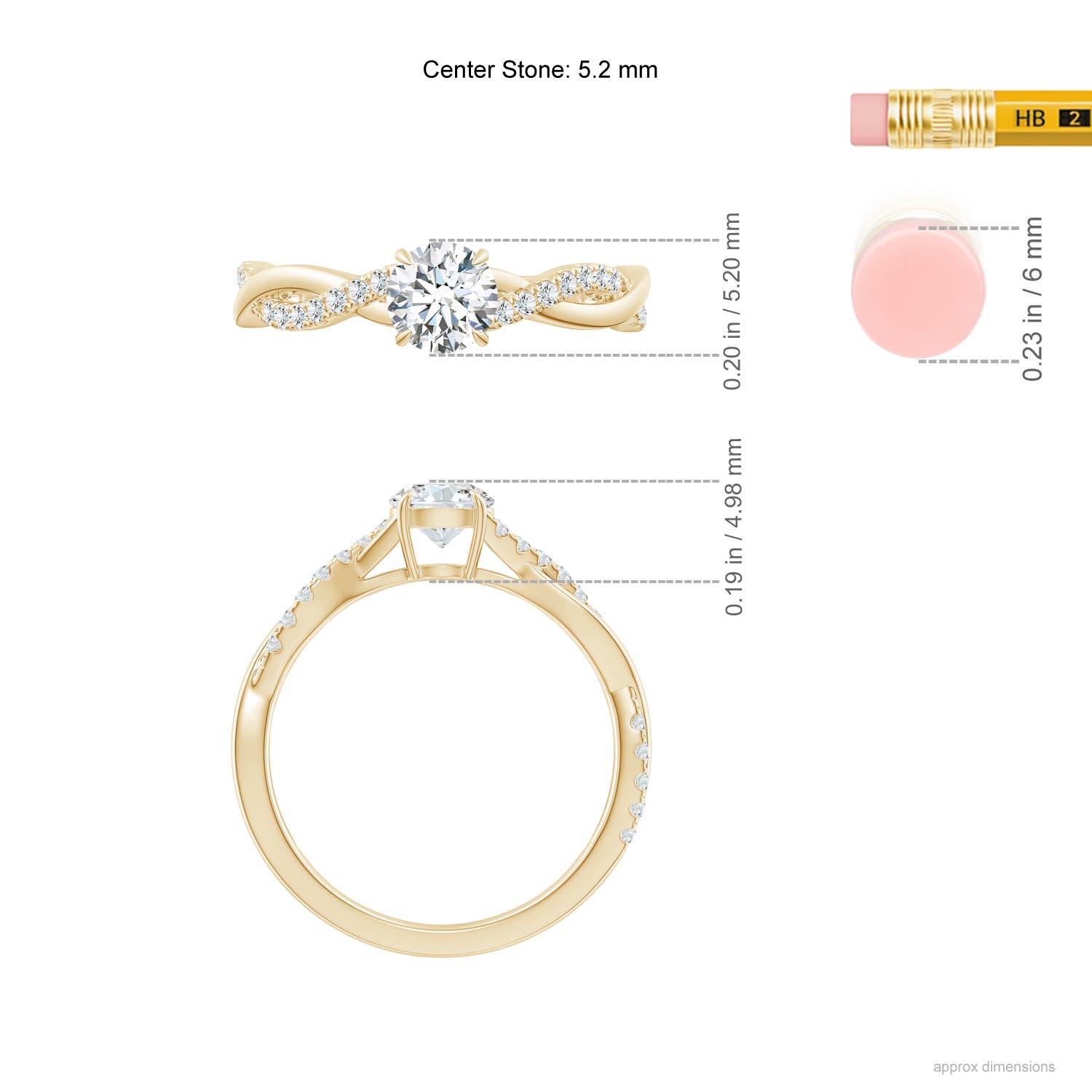 F-G, VS / 0.74 CT / 14 KT Yellow Gold