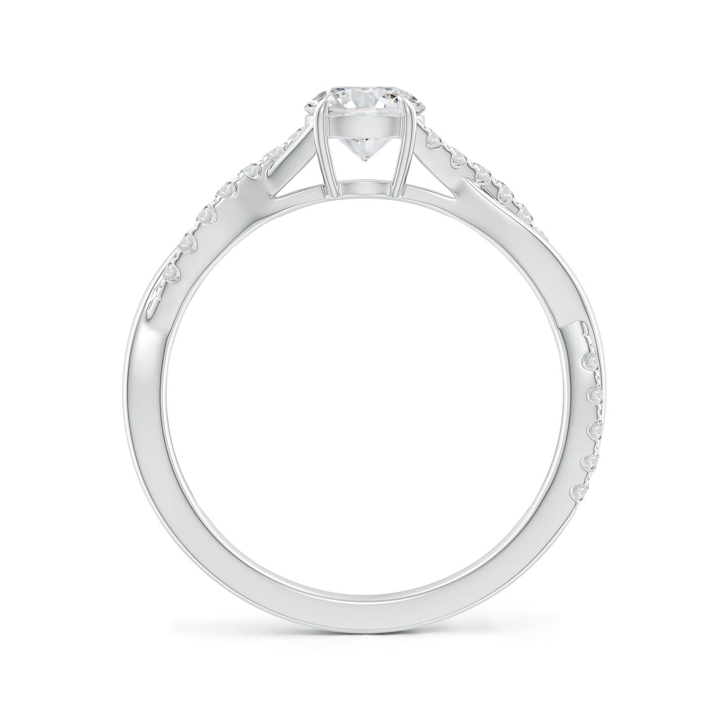 5.2mm HSI2 Classic Solitaire Diamond Twist Shank Engagement Ring in 18K White Gold