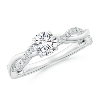 5.2mm HSI2 Classic Solitaire Diamond Twist Shank Engagement Ring in White Gold