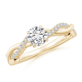 5.2mm HSI2 Classic Solitaire Diamond Twist Shank Engagement Ring in Yellow Gold