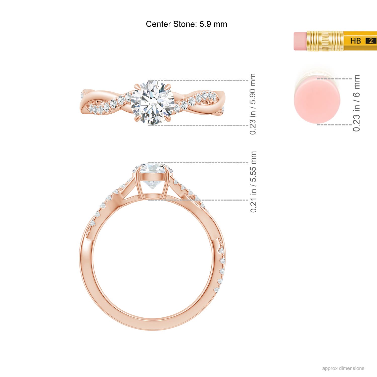 F-G, VS / 0.99 CT / 18 KT Rose Gold