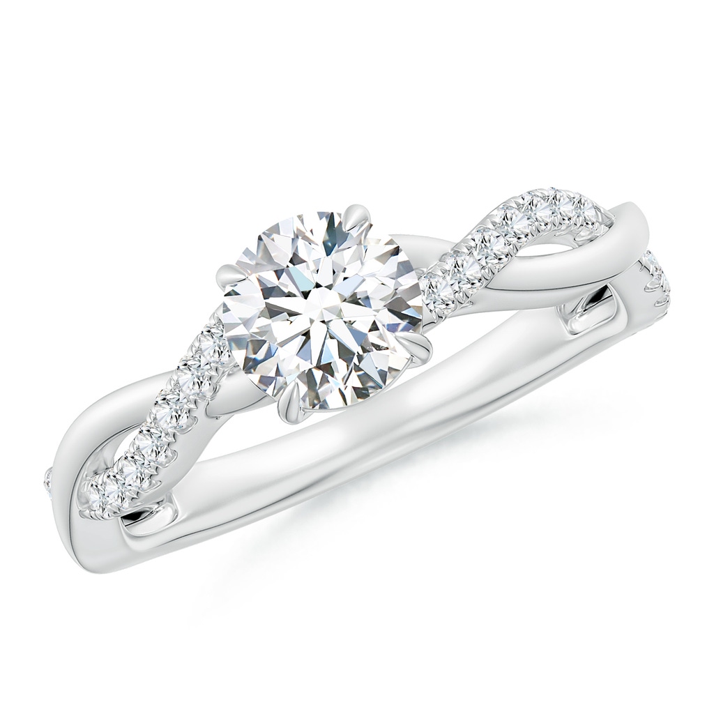 5.9mm GVS2 Classic Solitaire Diamond Twist Shank Engagement Ring in 18K White Gold