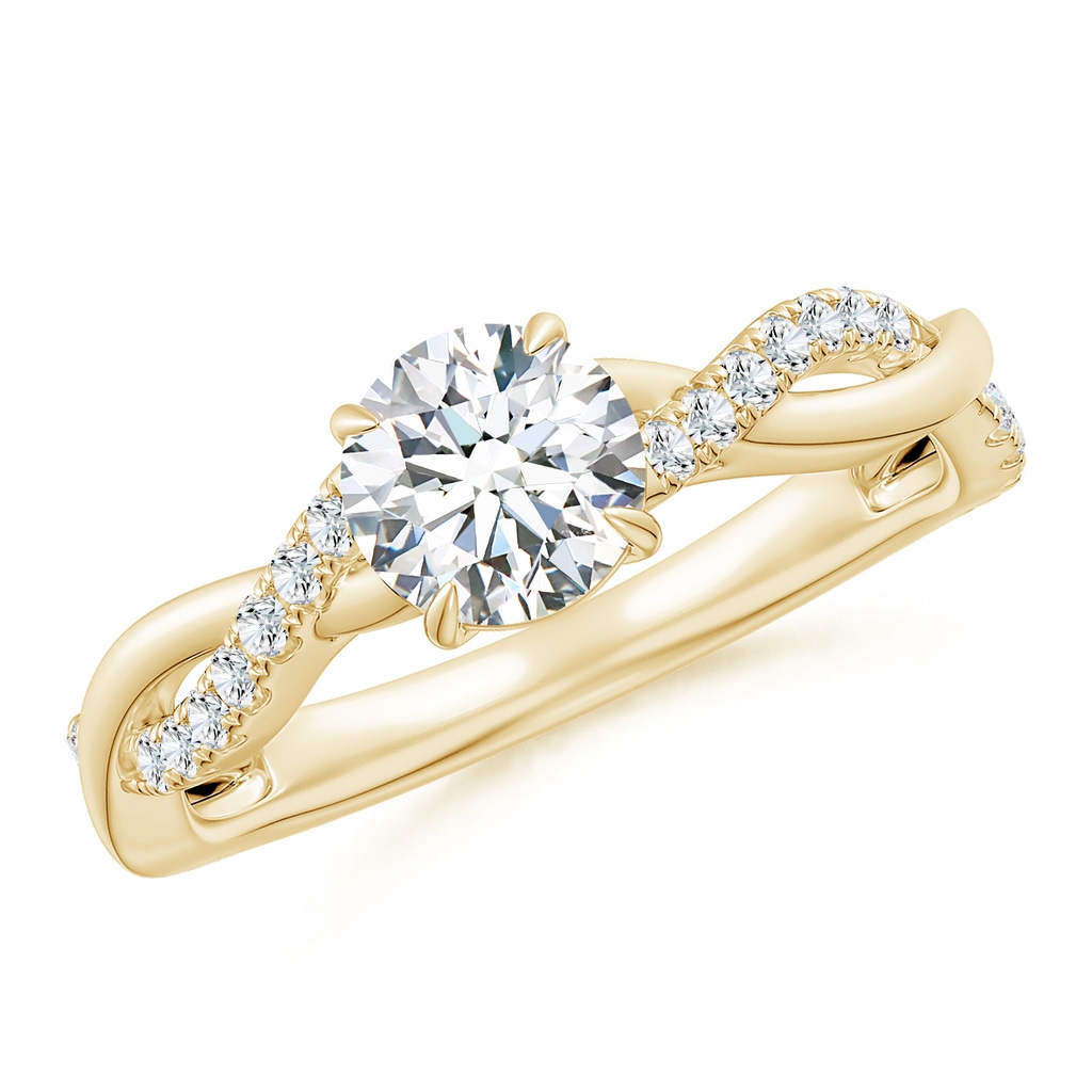 5.9mm GVS2 Classic Solitaire Diamond Twist Shank Engagement Ring in 18K Yellow Gold