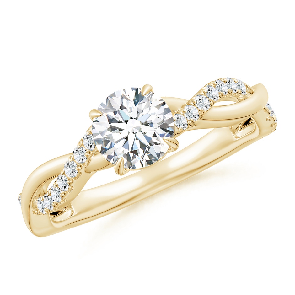 5.9mm GVS2 Classic Solitaire Diamond Twist Shank Engagement Ring in 18K Yellow Gold 