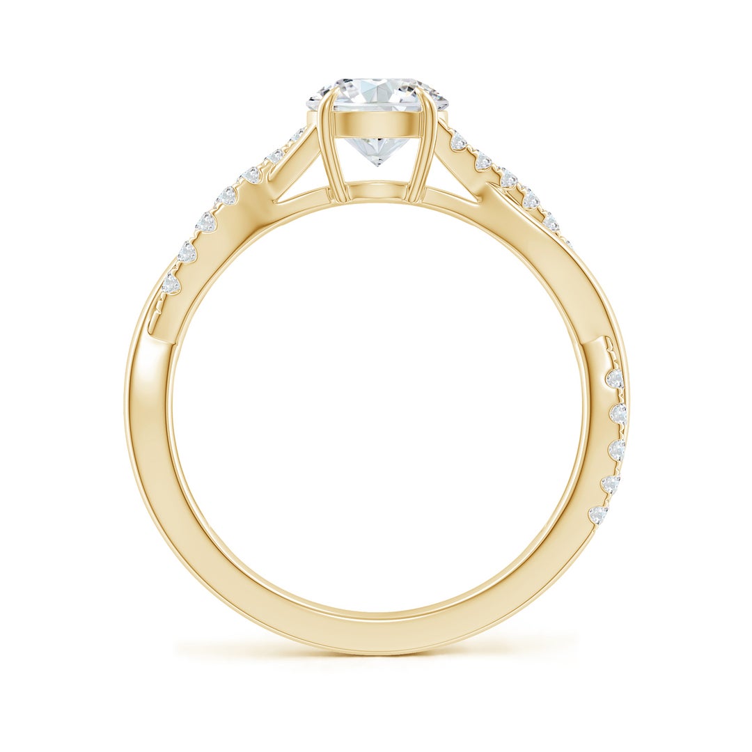 5.9mm GVS2 Classic Solitaire Diamond Twist Shank Engagement Ring in 18K Yellow Gold - side 2