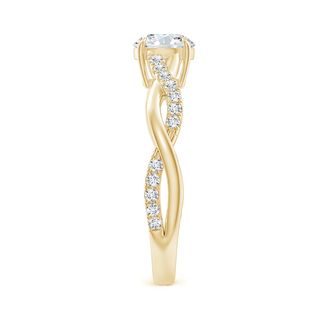 5.9mm GVS2 Classic Solitaire Diamond Twist Shank Engagement Ring in 18K Yellow Gold - side 5