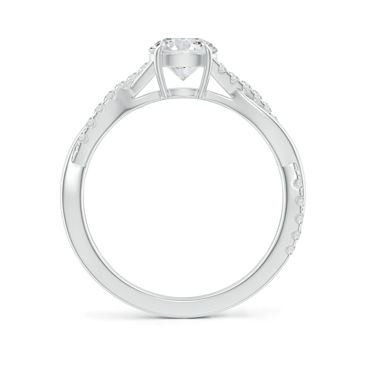 5.9mm HSI2 Classic Solitaire Diamond Twist Shank Engagement Ring in 18K White Gold