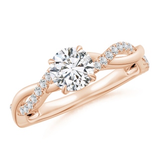 5.9mm HSI2 Classic Solitaire Diamond Twist Shank Engagement Ring in Rose Gold
