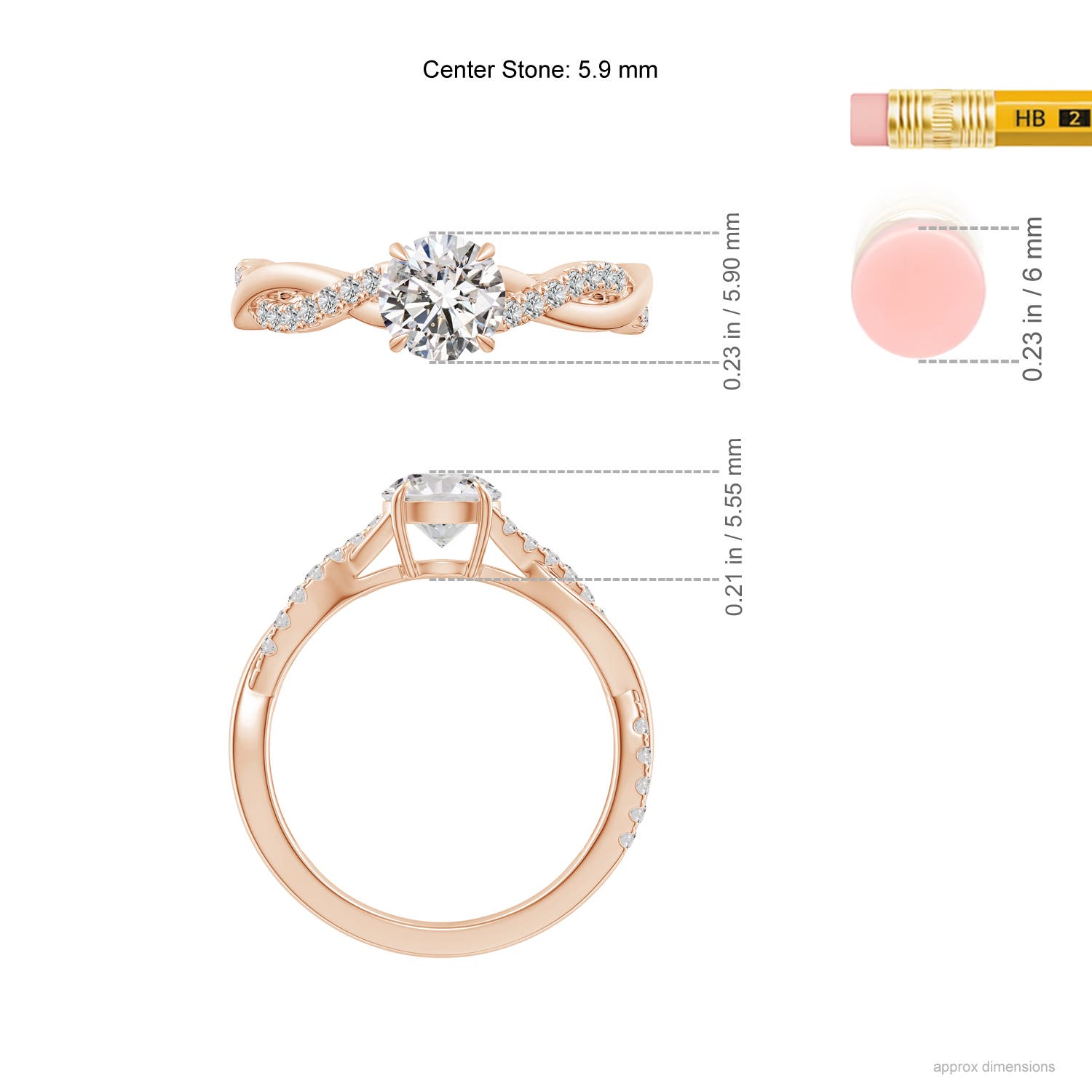 I-J, I1-I2 / 0.99 CT / 14 KT Rose Gold