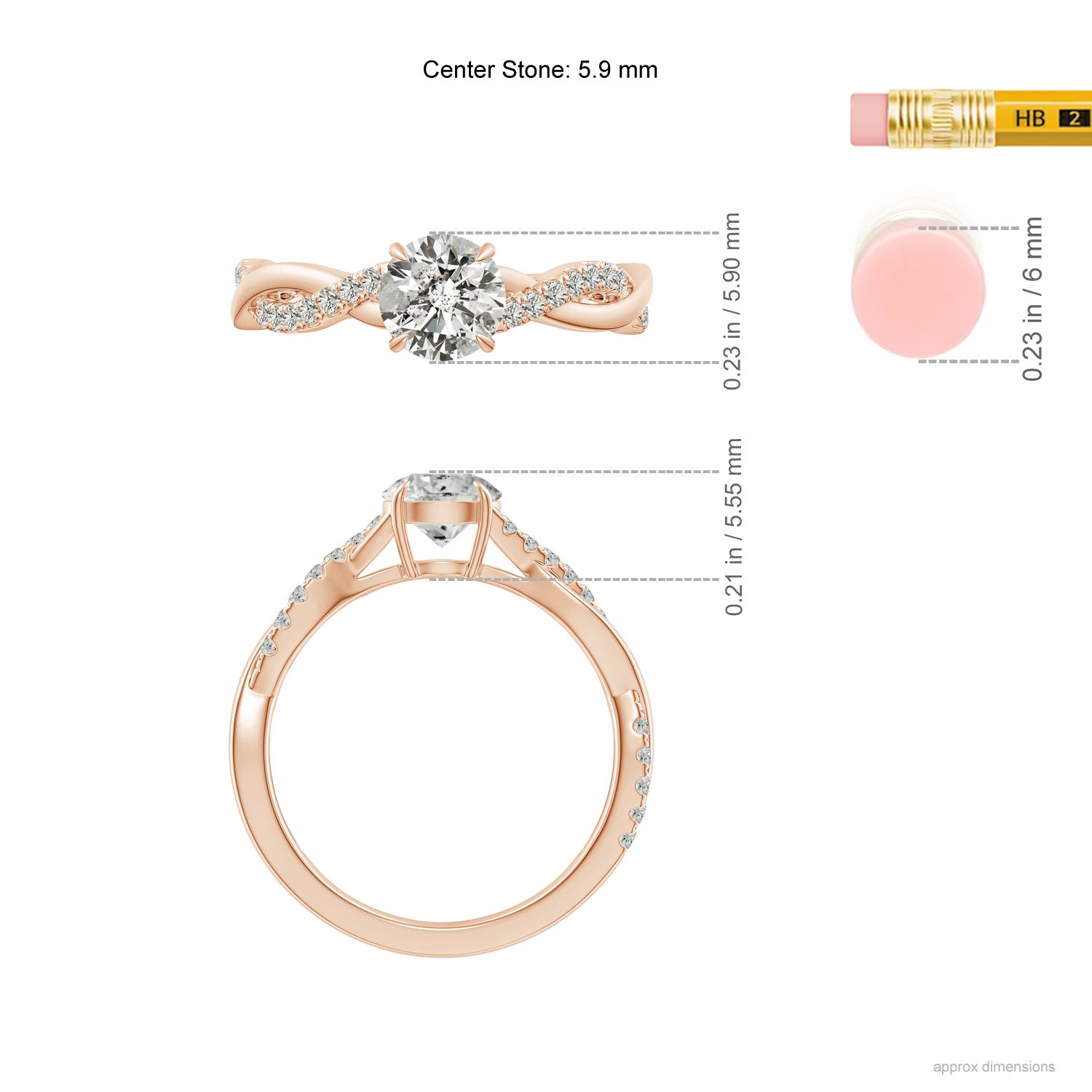 K, I3 / 0.99 CT / 14 KT Rose Gold