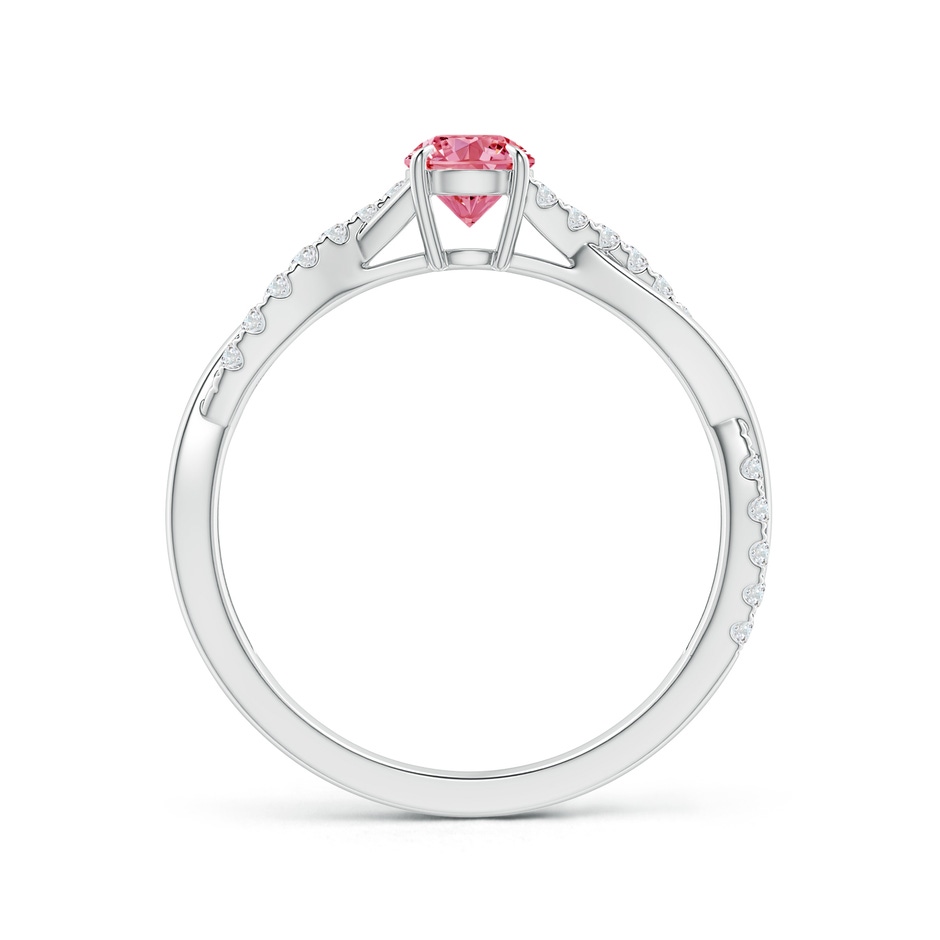 4.4mm AAAA Classic Solitaire Fancy Intense Pink Diamond Twist Shank Engagement Ring in P950 Platinum side 199