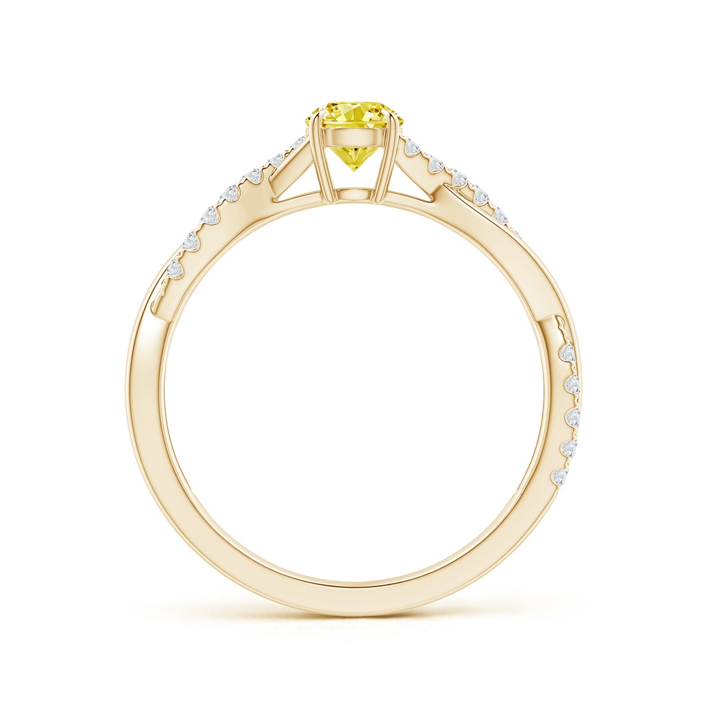 4.4mm AAAA Classic Solitaire Fancy Intense Yellow Diamond Twist Shank Engagement Ring in Yellow Gold - side 199