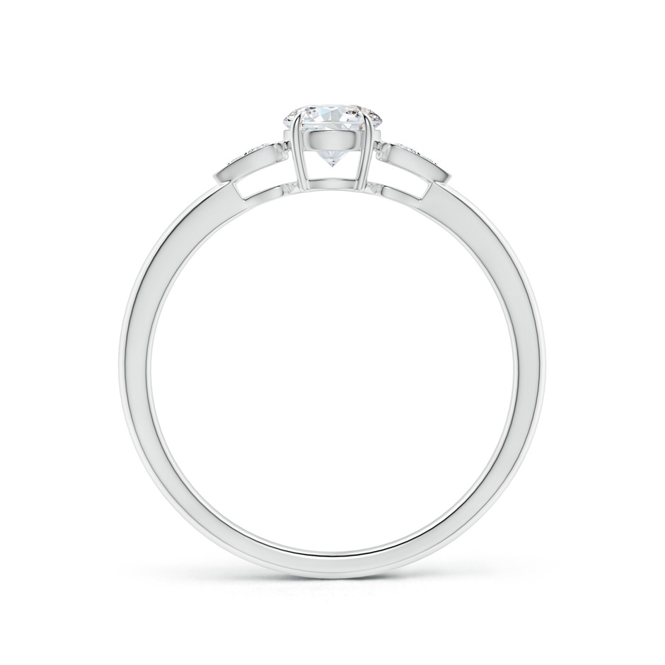 4.5mm GVS2 Round Diamond Trilogy Engagement Ring with Pear Motifs in White Gold side-1