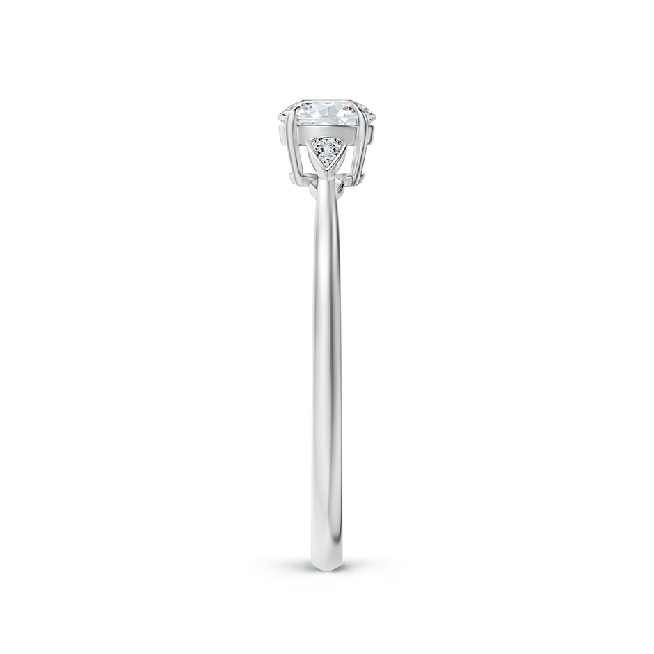 4.5mm GVS2 Round Diamond Trilogy Engagement Ring with Pear Motifs in White Gold side-2