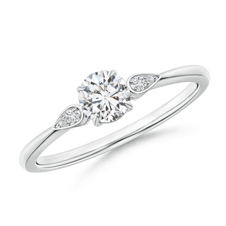 4.5mm HSI2 Round Diamond Trilogy Engagement Ring with Pear Motifs in 9K White Gold