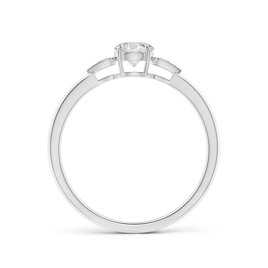 4.5mm HSI2 Round Diamond Trilogy Engagement Ring with Pear Motifs in White Gold side-1