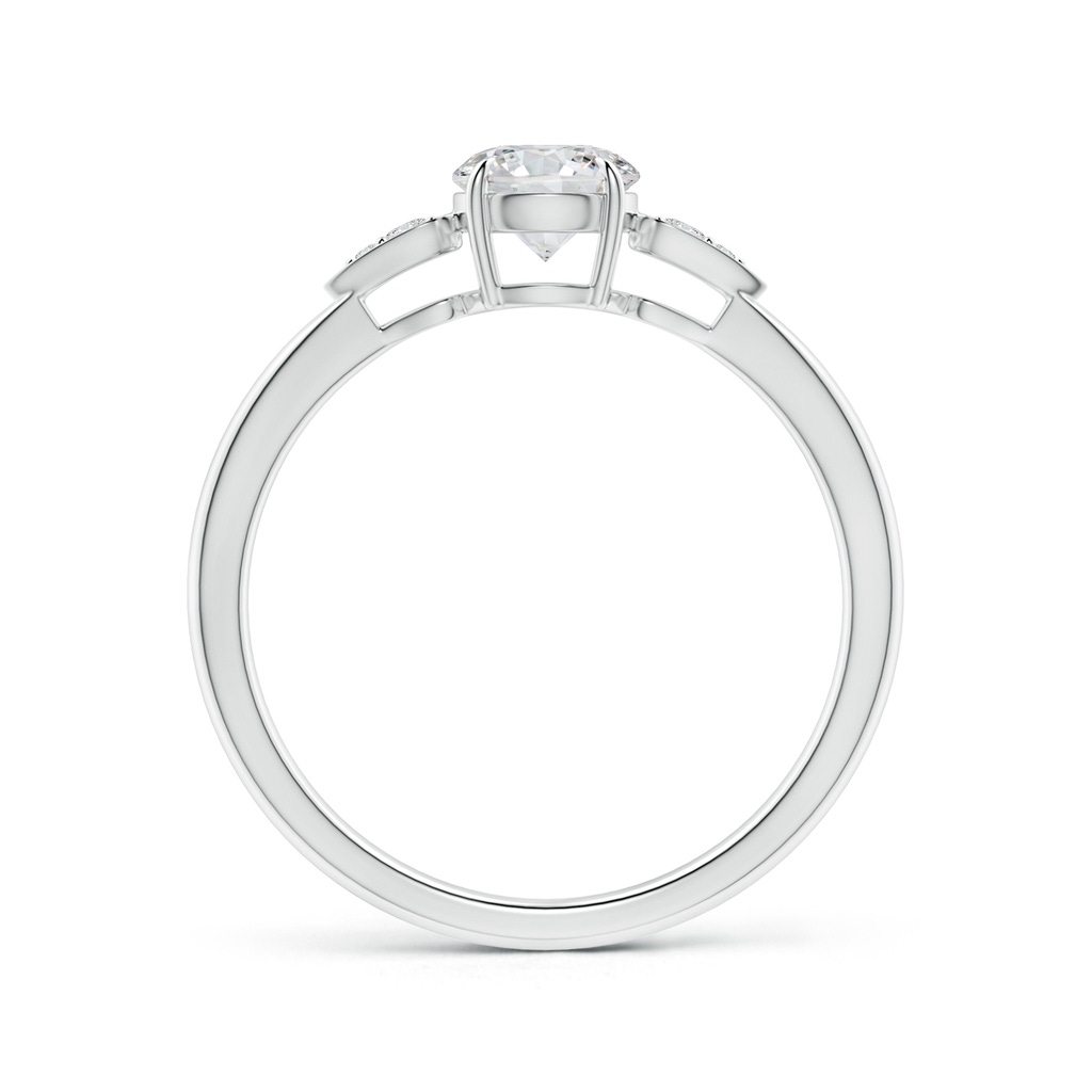 5.2mm HSI2 Round Diamond Trilogy Engagement Ring with Pear Motifs in White Gold Side-1