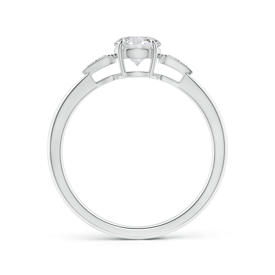 5.2mm HSI2 Round Diamond Trilogy Engagement Ring with Pear Motifs in White Gold side-1