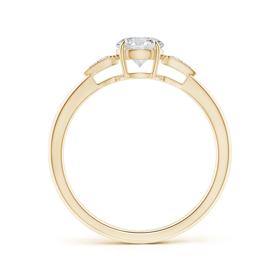 5.2mm HSI2 Round Diamond Trilogy Engagement Ring with Pear Motifs in Yellow Gold side-1